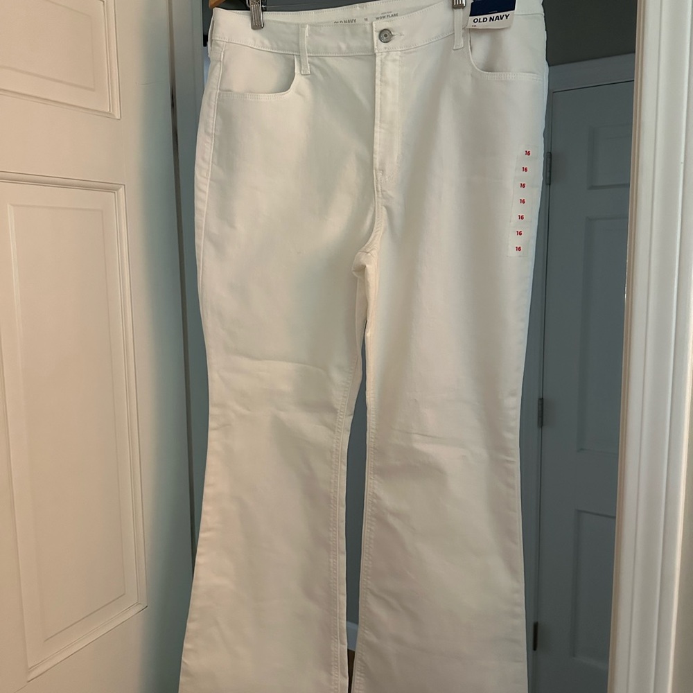 Old Navy White Flare Wide Leg Jeans